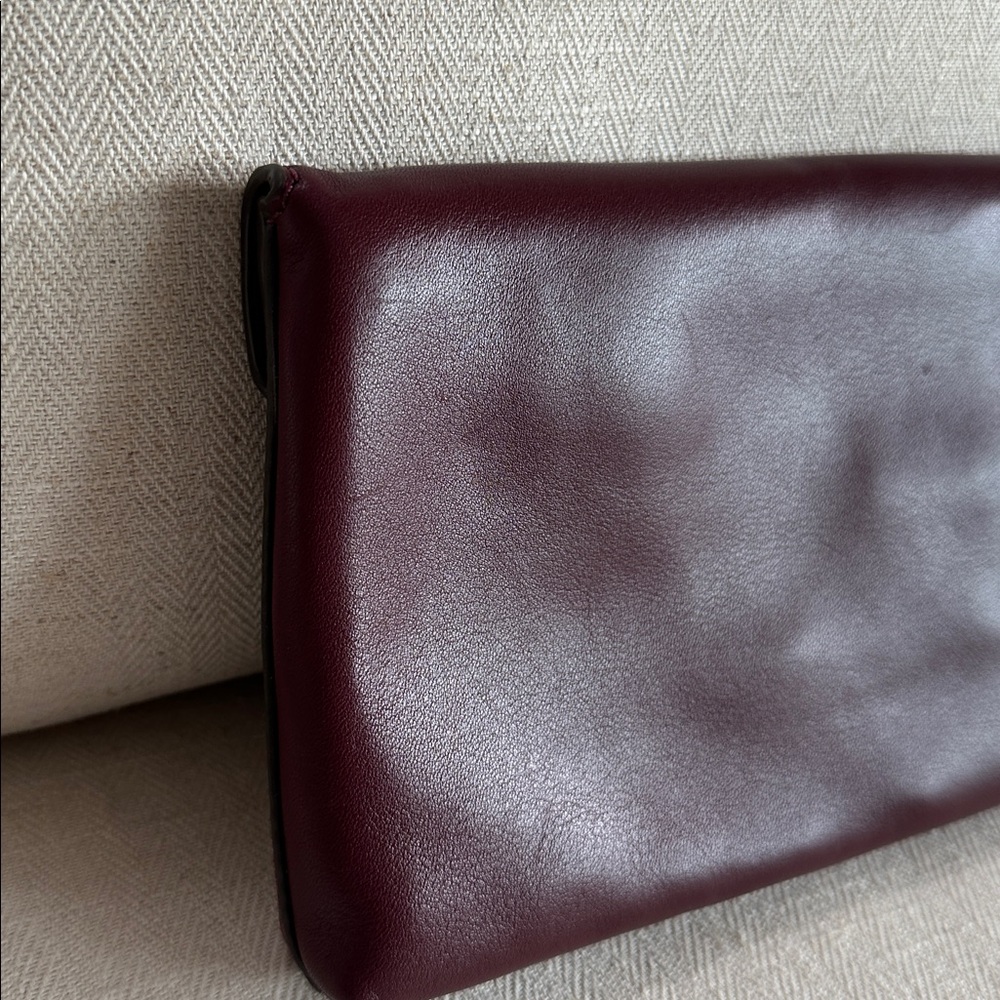 Tory Burch Miller Burgundy Leather Clutch - Picture 4 of 7